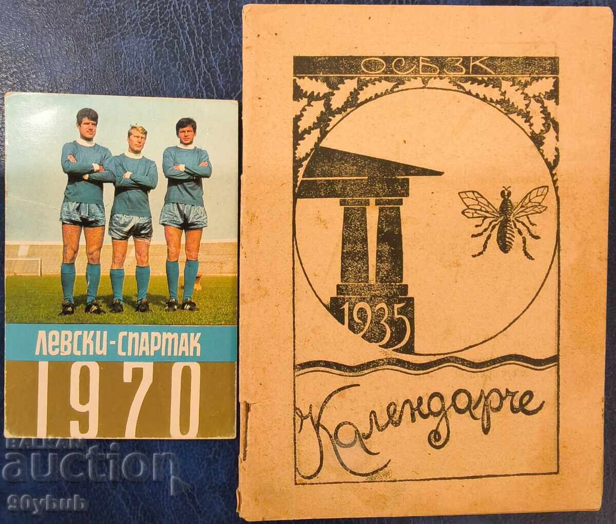 Calendar, carnețel-calendar OSBZK 1935 și cal. -1970- 2 buc