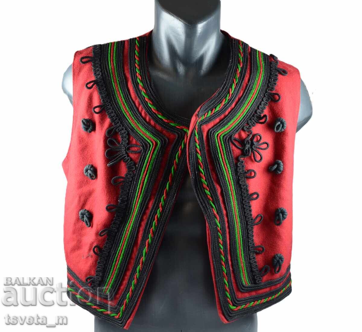 Традиционен мъжки елек, декориран с гайтани народна носия