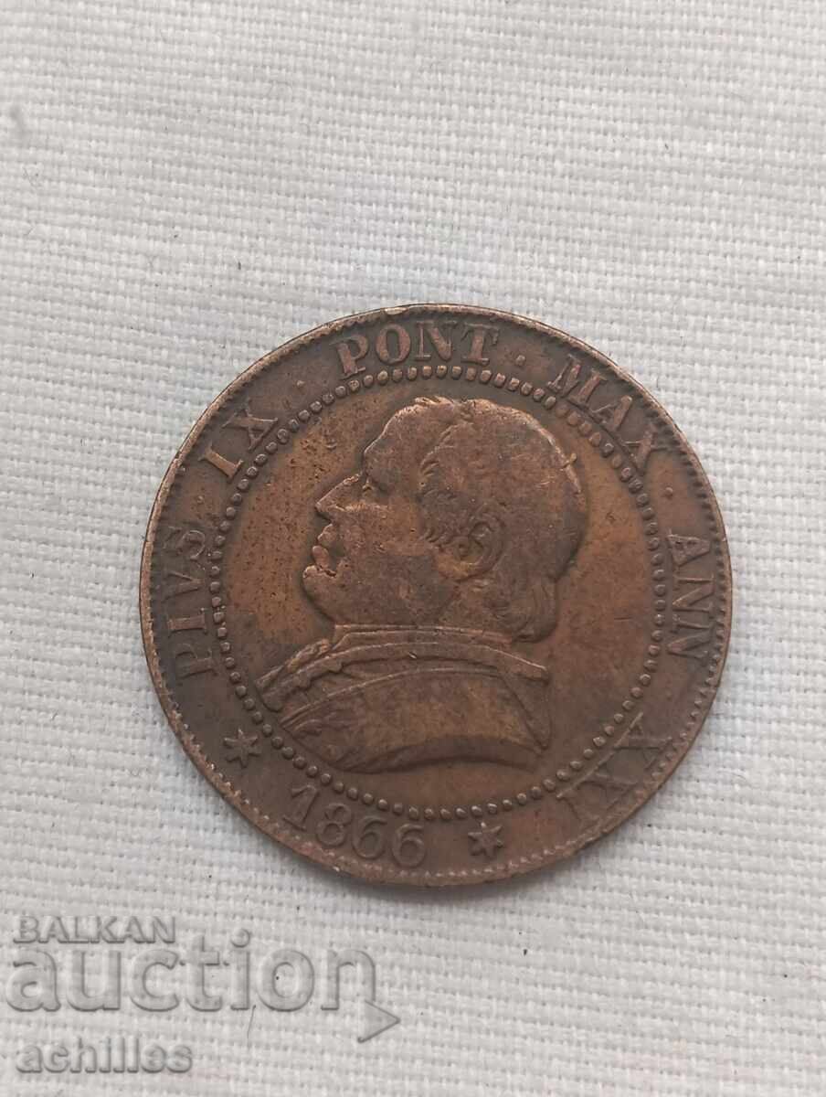 Monedă de cupru 1 soldo 1866 cu preț € 8.00 | 15.65 BGN