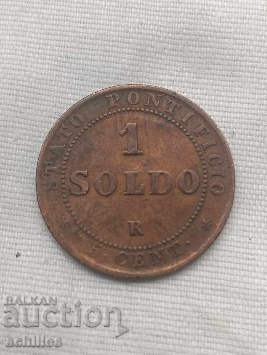 Monedă de cupru 1 soldo 1866