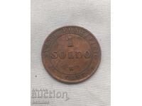 Χάλκινο νόμισμα 1 soldo 1866