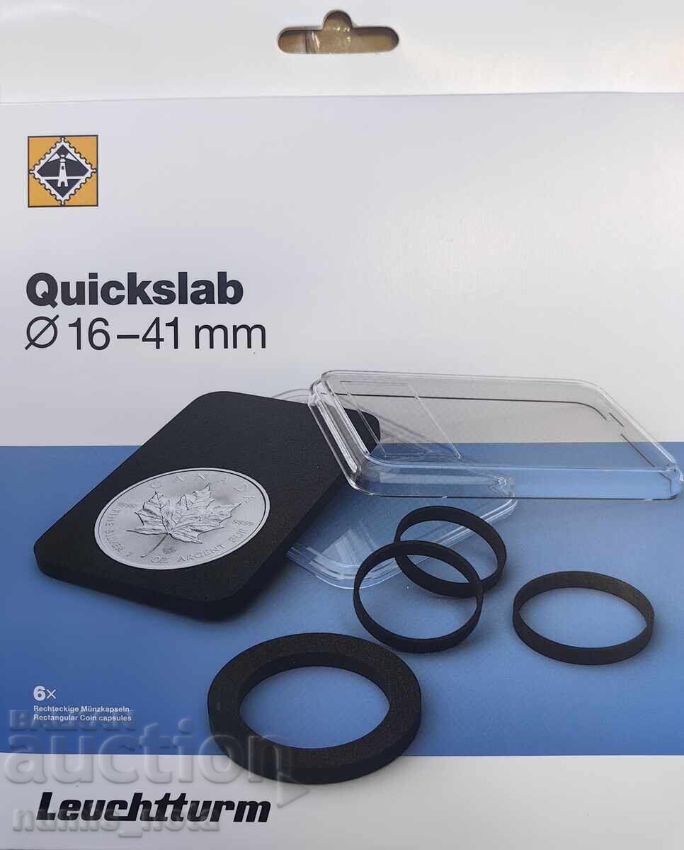 Capsule pentru monede QUICKSLAB de la Leuchtturm - 16-41 mm. - 6 buc cu preț € 10.00 | 19.56 BGN