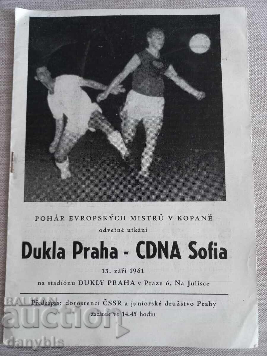 Program fotbal - CSKA - Dukla Praga 1961