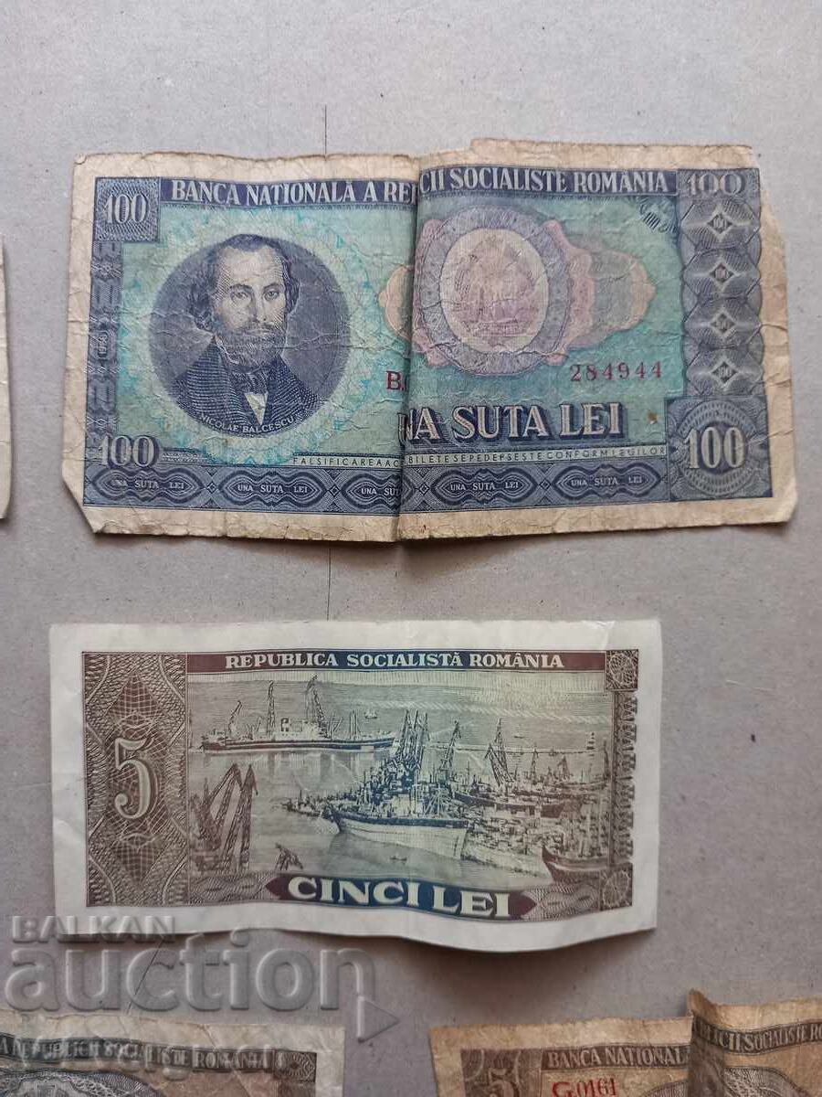 Παρτίδα παλαιών ρουμανικών λέι σε χαρτονομίσματα - 5