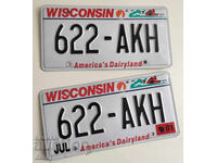 Αυθεντικές πινακίδες κυκλοφορίας WISCONSIN ΗΠΑ