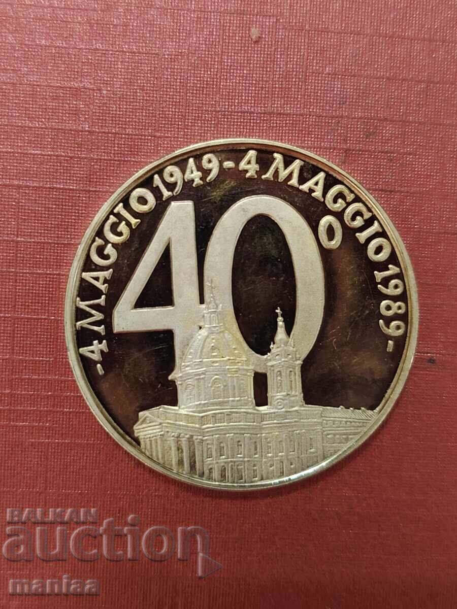 Δημοπρασία Ασημένια πλακέτα FC Torino με επιχρύσωση