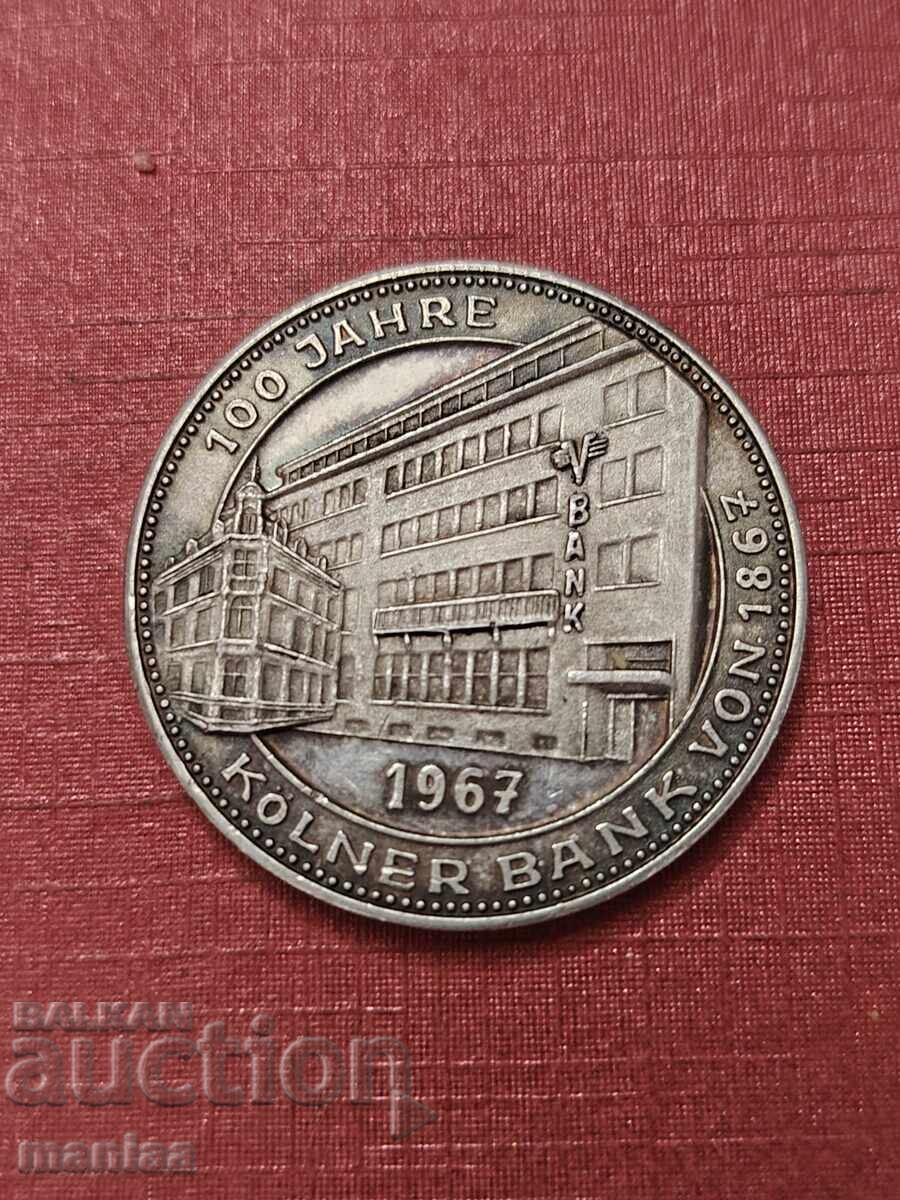 Medalia de argint 100 de ani a Colner Bank 1967