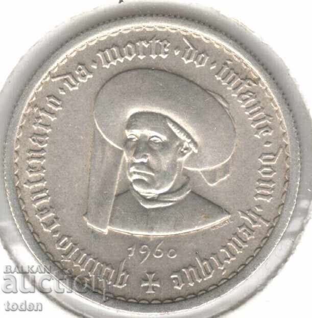 Portugal-5 Escudos-1960-KM#587-Prince Henry the Navigator-Silver