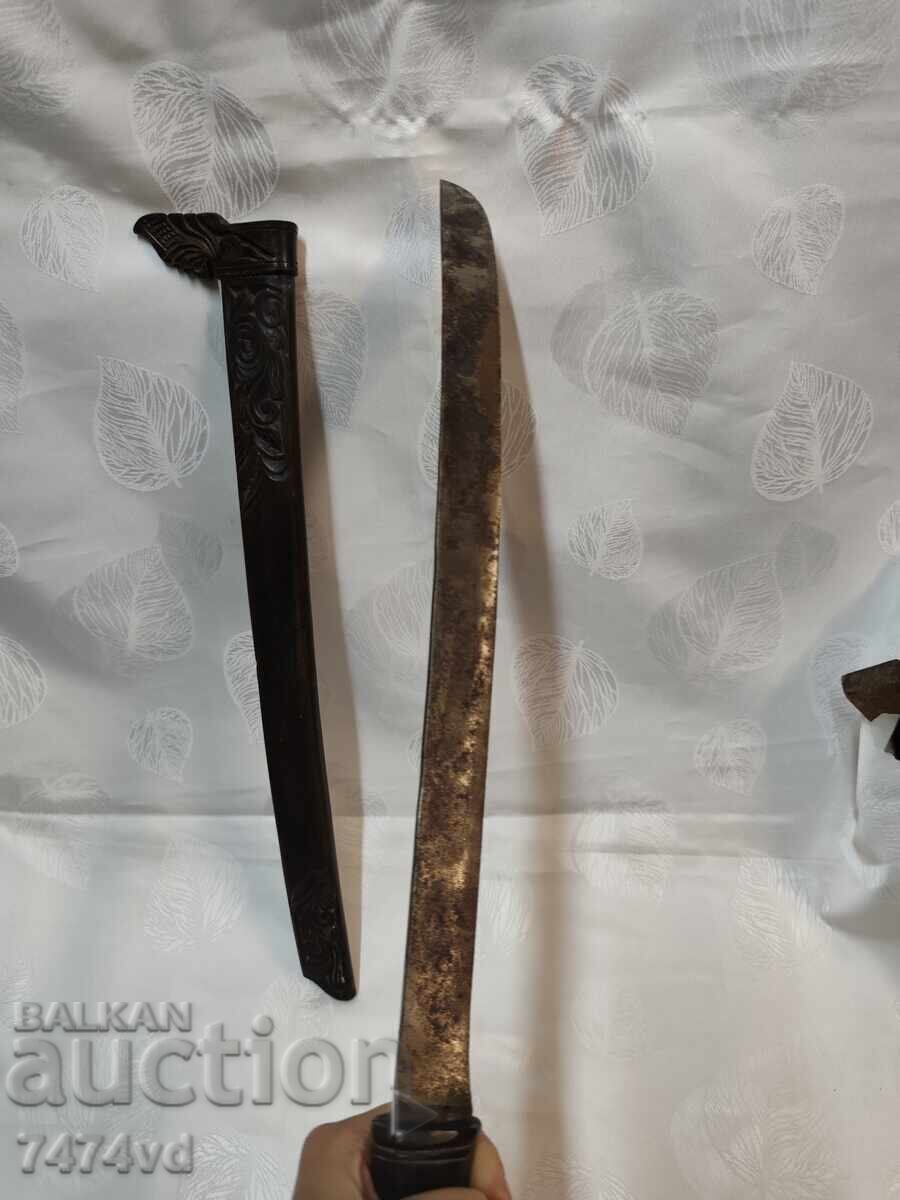 Cuțit-sabie indonezian autentic tip Golok - 7