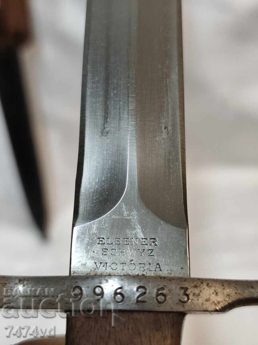 Licitație Baionetă elvețiană originală pentru pușcă Schmidt-Rubin, model 1889