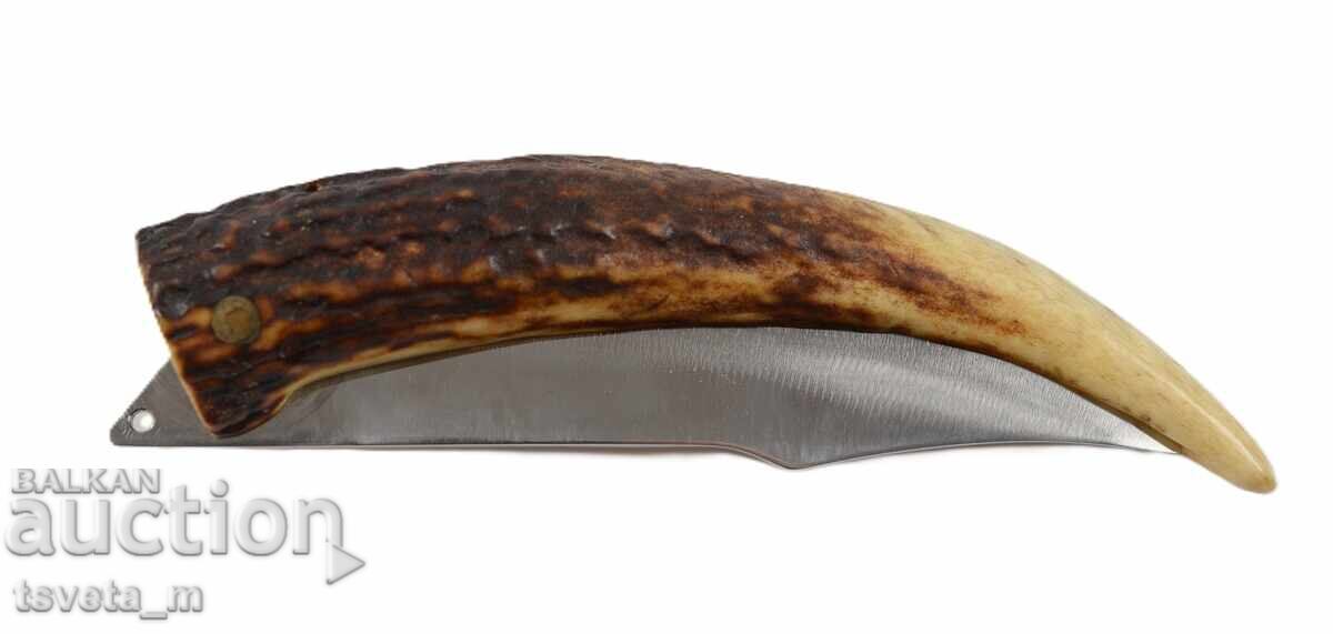 Briceag pliabil cu mâner din corn de cerb