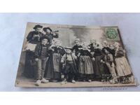 Carte poștală Scene Enfantines Bretonnes La Danse de la Gavotte