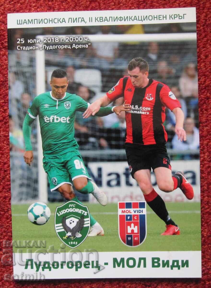 футбол програма Лудогорец Мол Види