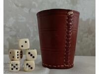 Σετ ζαριών για μπαρμπούτι με πέντε κομμάτια - κόκκαλο