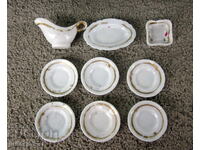 Set bulgăresc de veselă din porțelan, jucărie pentru păpuși