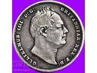 6 pence 1837 Marea Britanie William al IV-lea argint