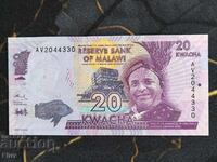 Банкнота - Малави - 20 квача UNC | 2015г.