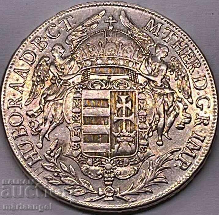 Талер 1776 Унгария Мария Терезия 27.83г Кремниц сребр Патина - 6