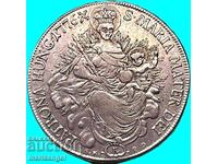 Талер 1776 Унгария Мария Терезия 27.83г Кремниц сребр Патина