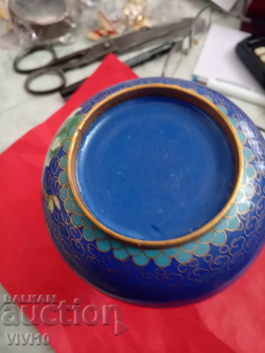 Licitație Vază veche, cloisonné, placată cu aur, email