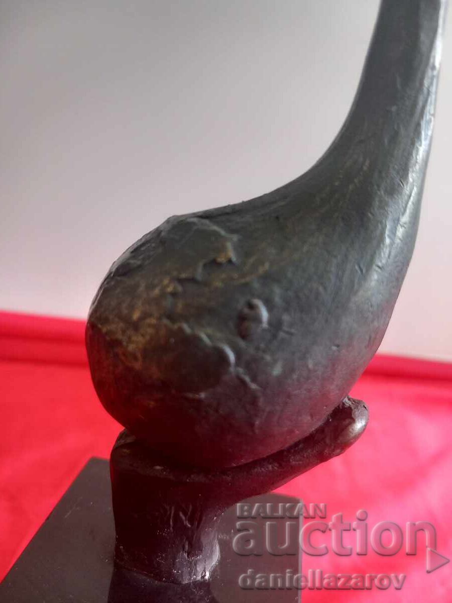 Auction Original Bronze Sculpture "Bird" Figurine. Signed Auction Original Bronze Sculpture "Bird" Figurine. Signed