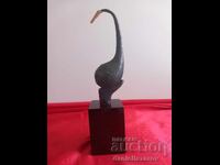 Sculptură originală din bronz „Pasăre” Statuetă. Semnată