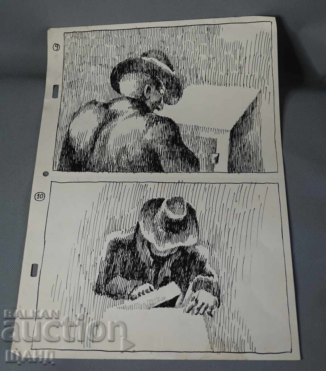 Veche Desen de Maestru cerneală Proiect poster film