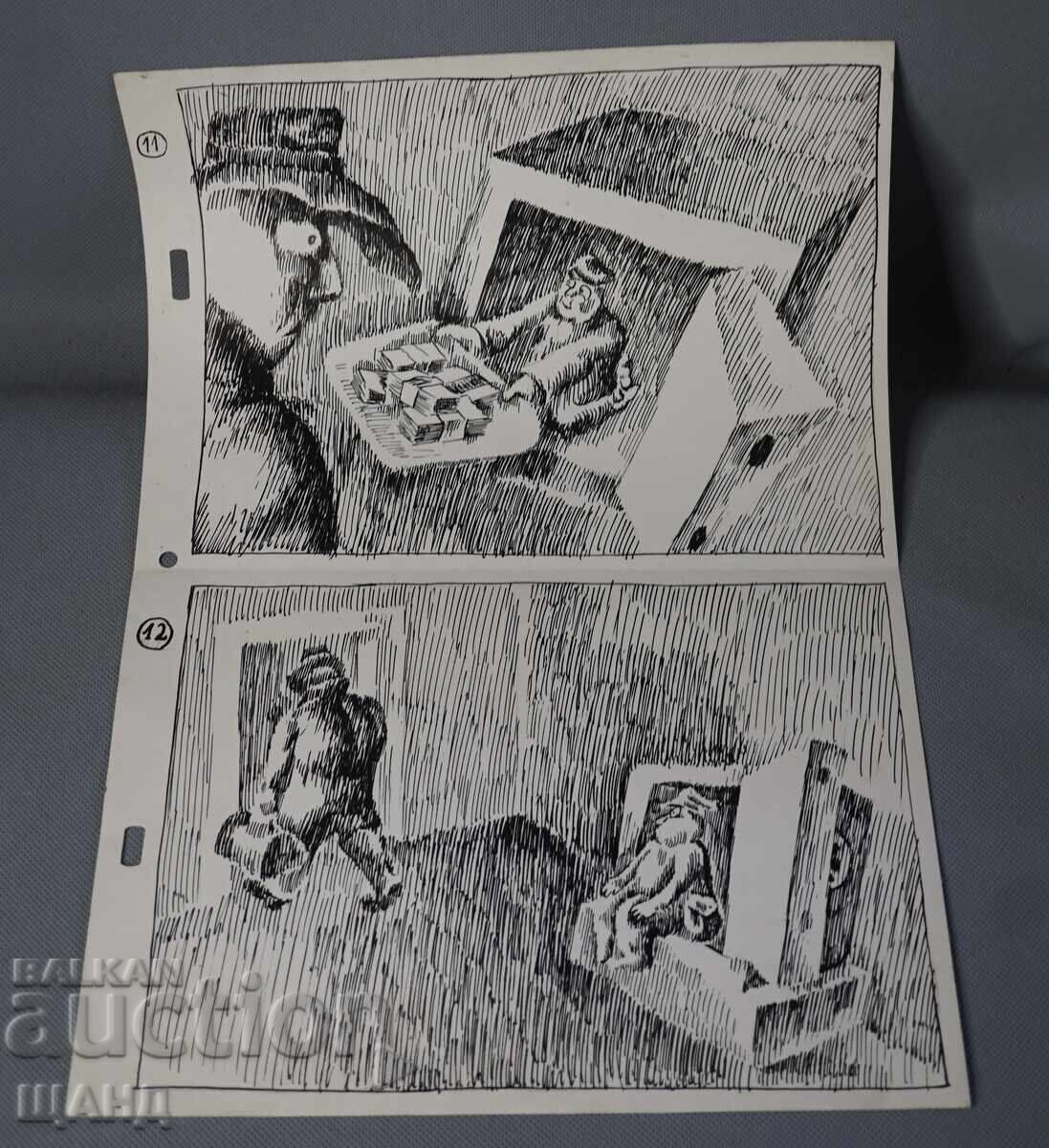 Veche Desen de Maestru cerneală Proiect poster film