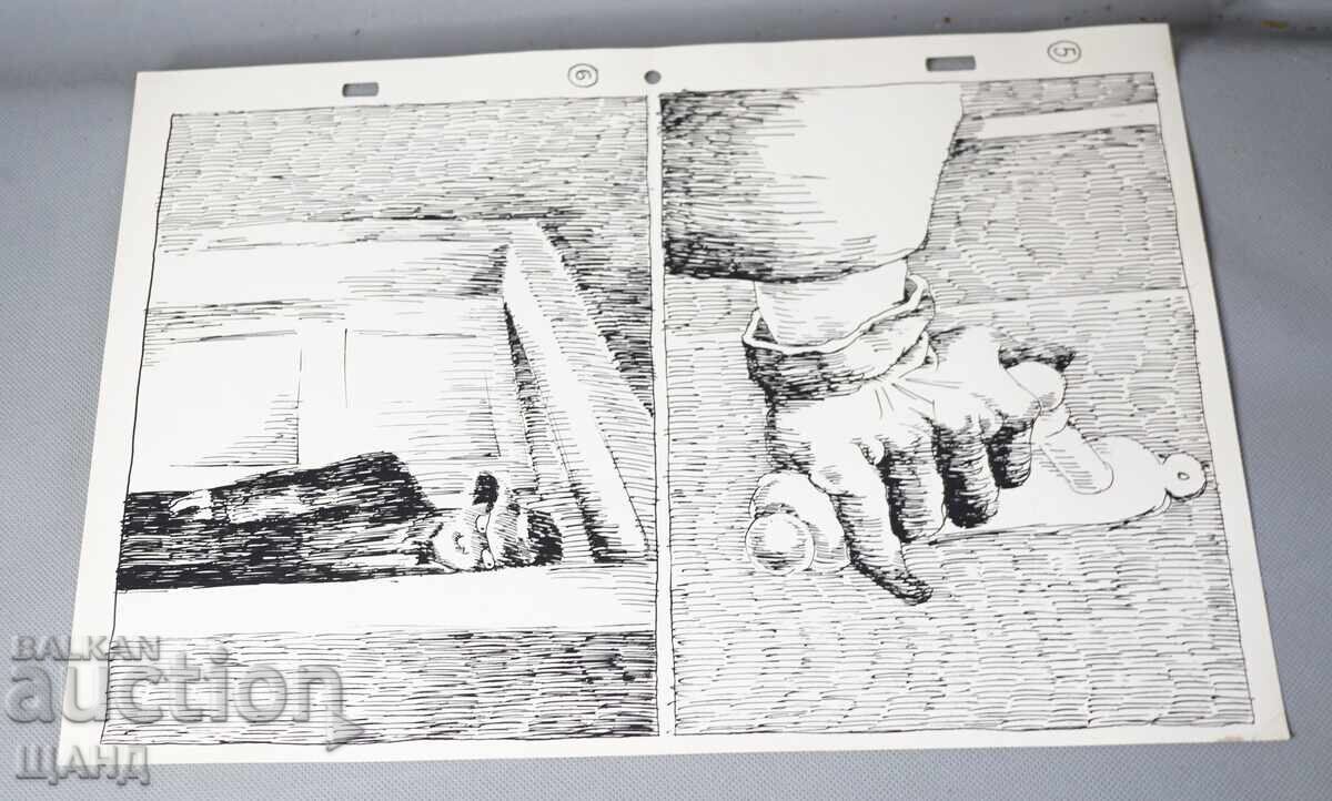 Стара Майсторска рисунка туш Проект плакат за филм