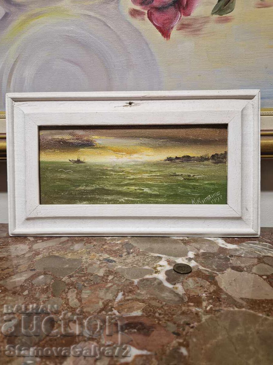 Kunyu Kitanov - ελαιογραφία σε ινοσανίδα, υπογεγραμμένη και χρονολογημένη με τιμή € 97.00 | 189.72 BGN