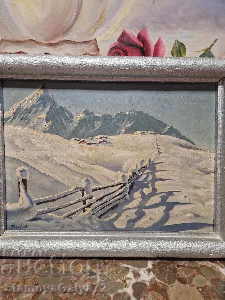 Стара страхотна картина авторска масло върху платно с цена € 88.00 | 172.11 лв.