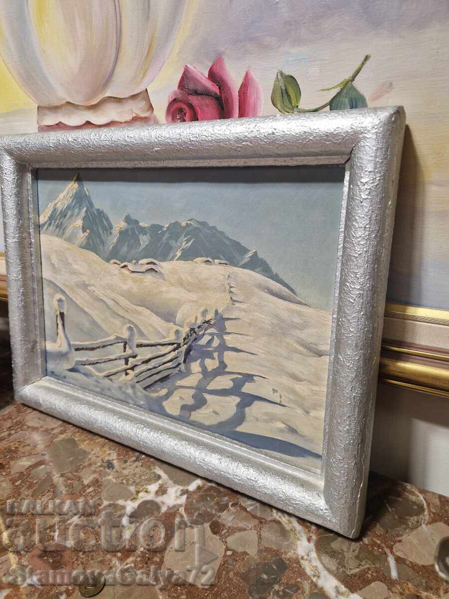 Аукцион Стара страхотна картина авторска масло върху платно