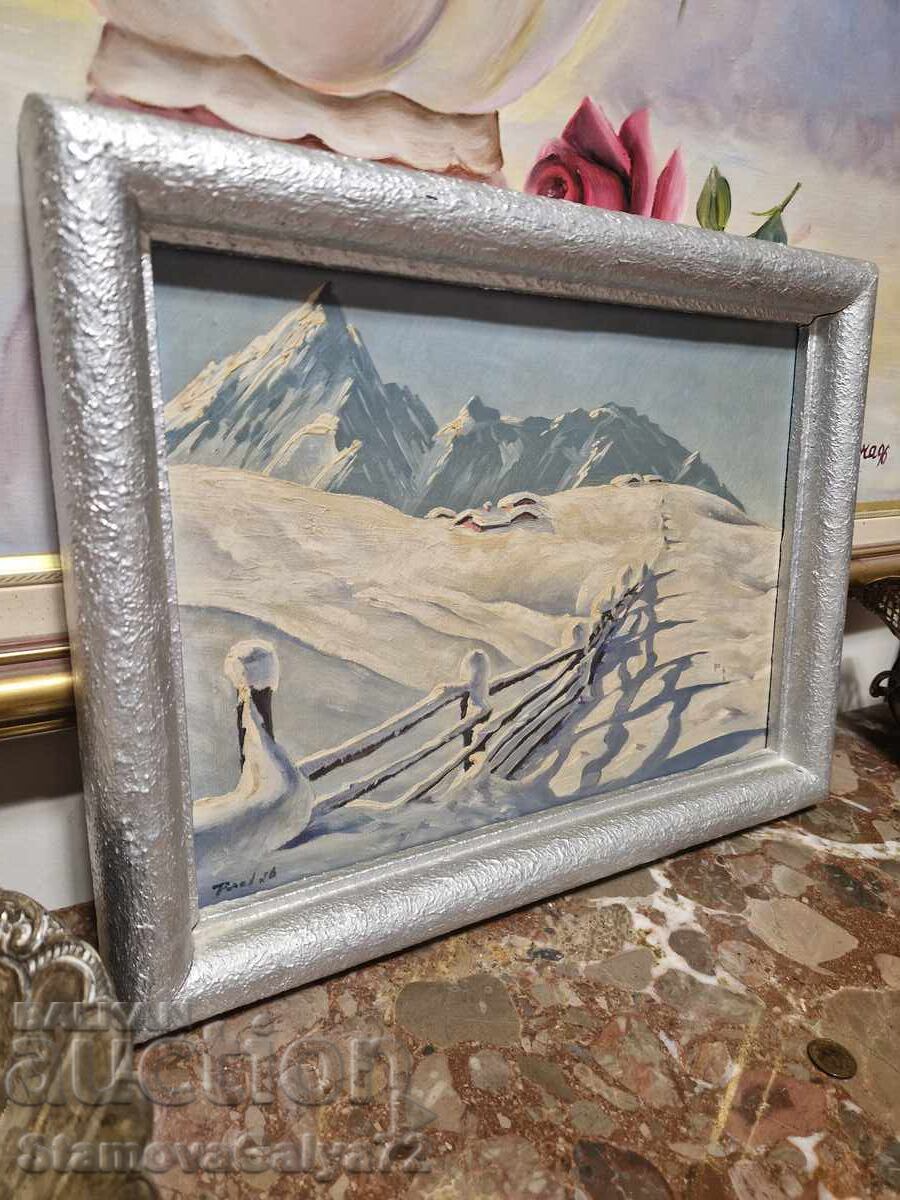 Доставка на Стара страхотна картина авторска масло върху платно