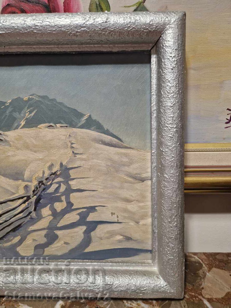 Стара страхотна картина авторска масло върху платно - 5
