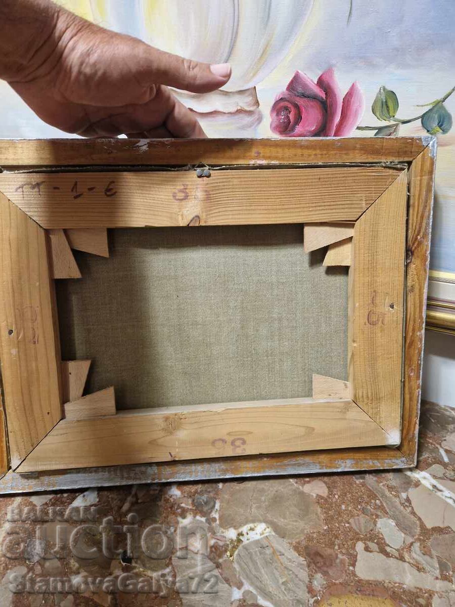 Стара страхотна картина авторска масло върху платно - 7