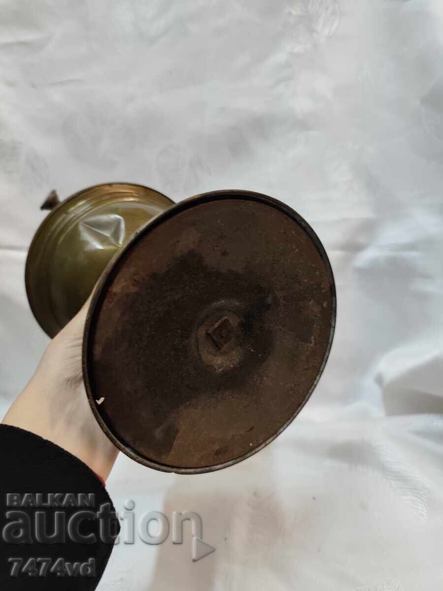 Αντίκα ορειχάλκινη λάμπα κηροζίνης – Σήμανση "Πεταλούδα" - 7