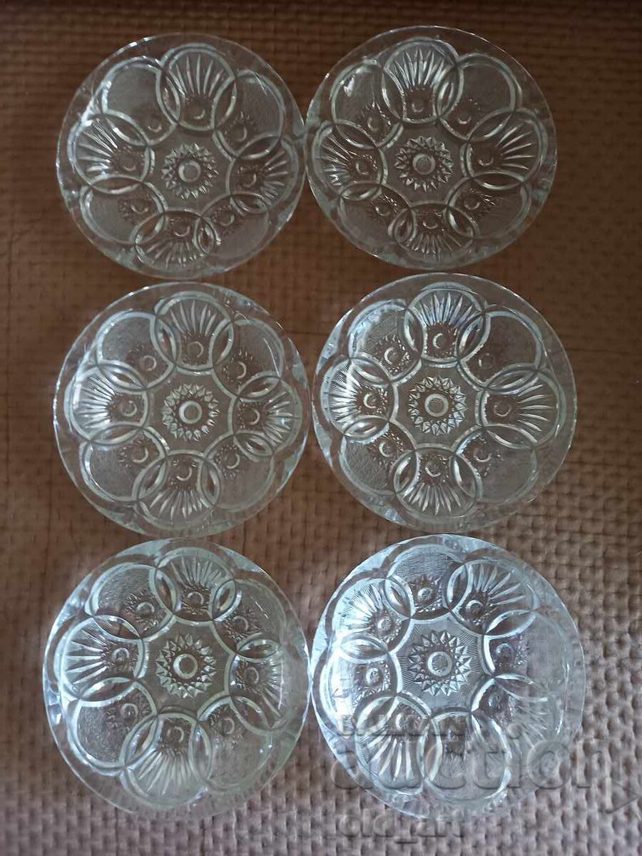 Crystal - Cake plates, 6 pieces - 6
