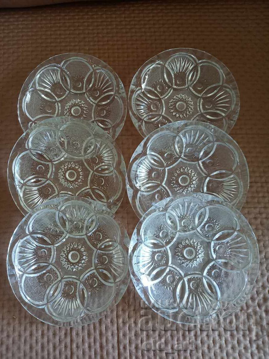 Crystal - Cake plates, 6 pieces