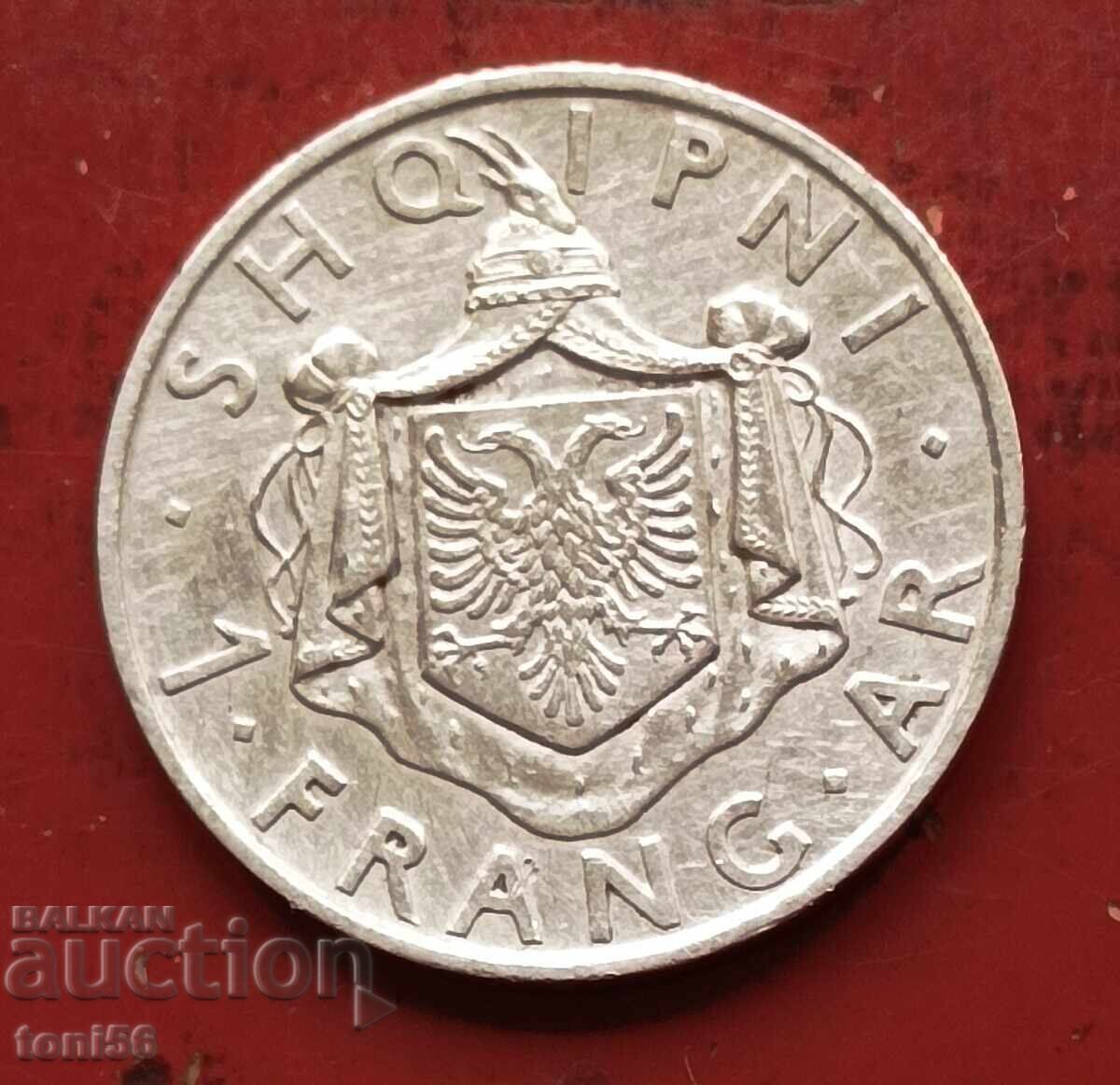 Αλβανία 1 φράγκο ασήμι 1937 UNC
