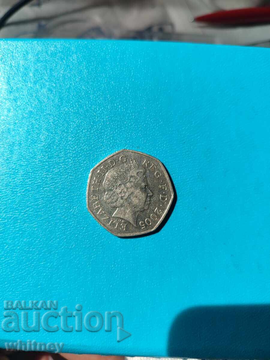 50 pence 2005 cu preț € 2.99 | 5.85 BGN