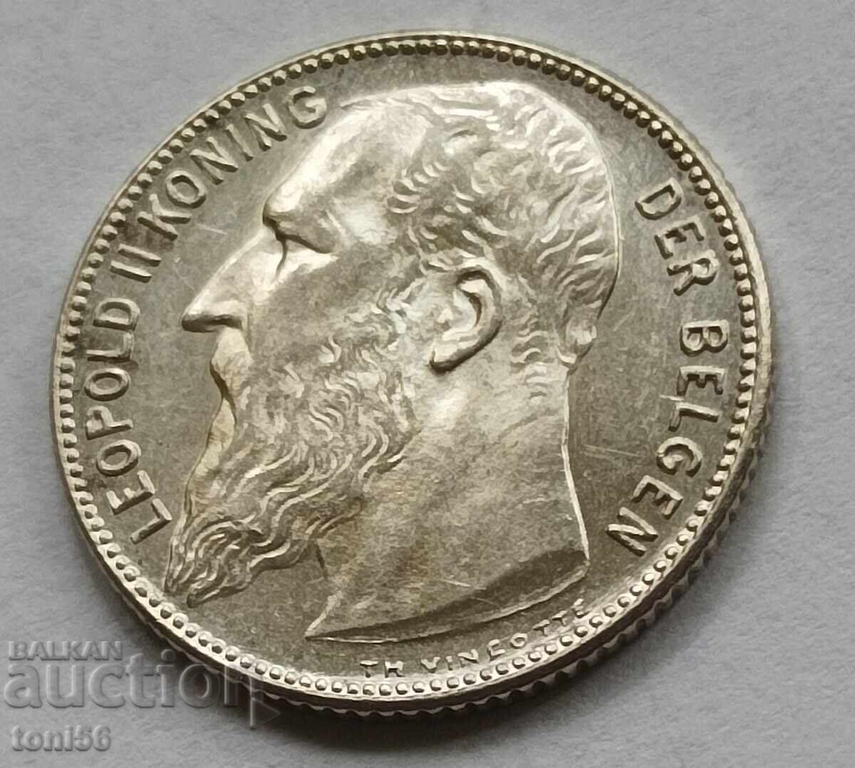 Belgium 1 Franc 1909 UNC - Leopold II - 5
