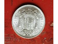 Spania 5 pesetas 1949/50 UNC - Franco