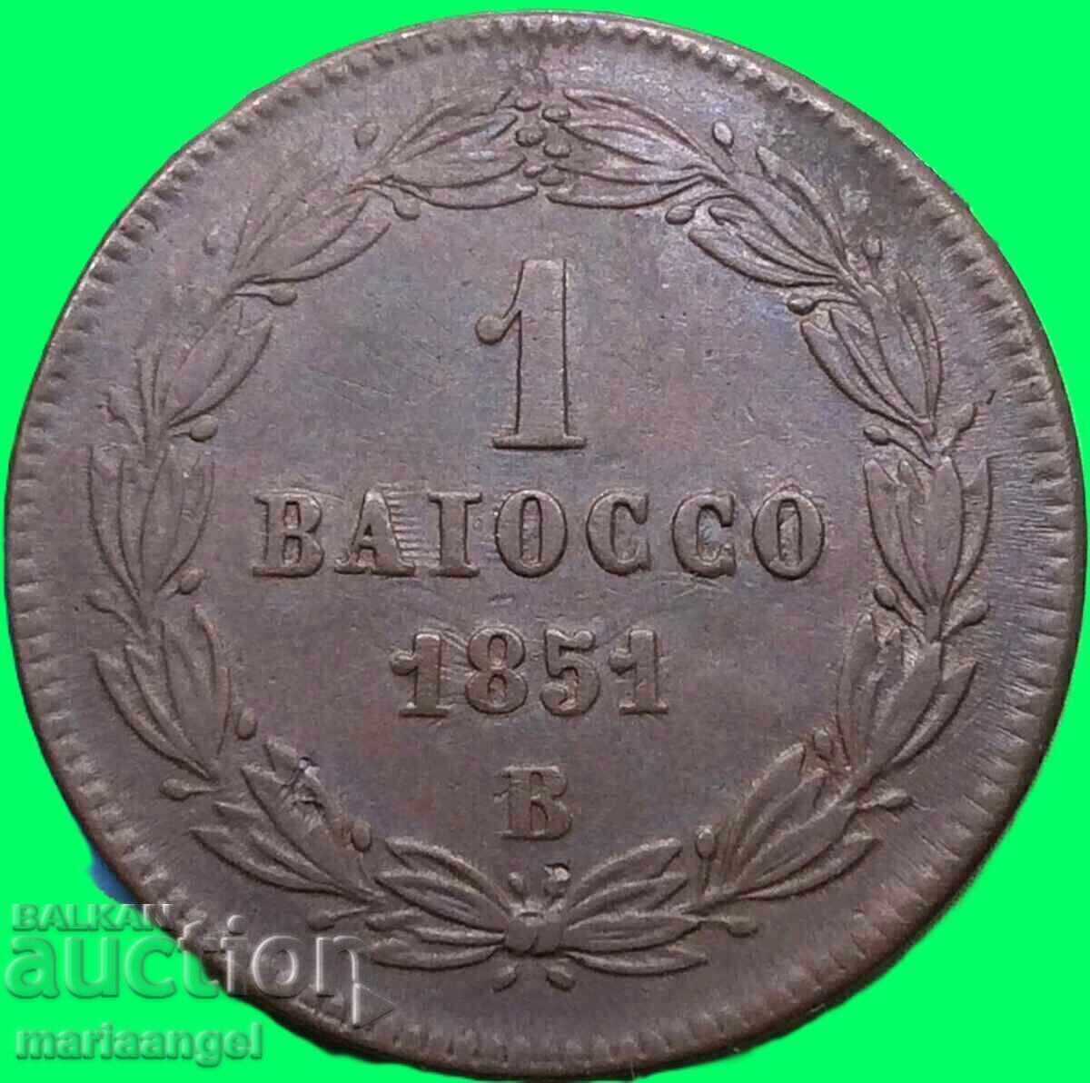 1 baĭoko 1851 Βατικανό Γρηγόριος XVI χαλκός