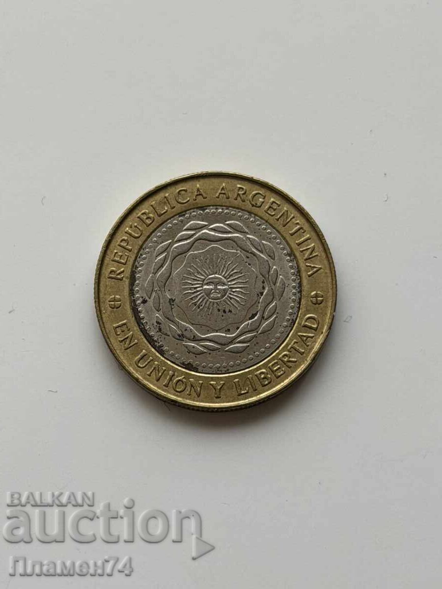 2 pesos 2011 Argentina cu preț € 1.00 | 1.96 BGN