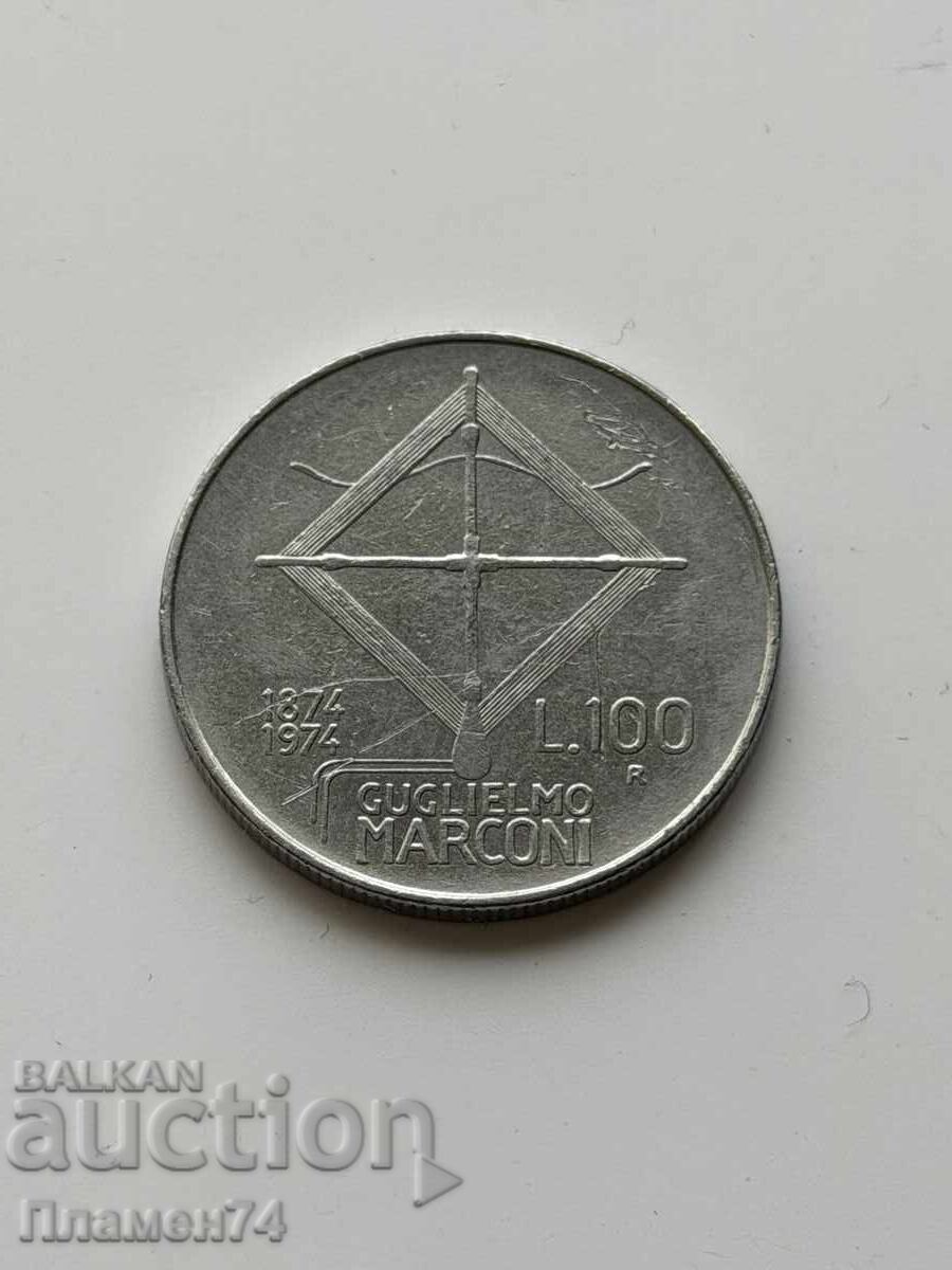 100 Lire 1974 Italy Guglielmo Marconi with price € 0.40 | 0.78 BGN