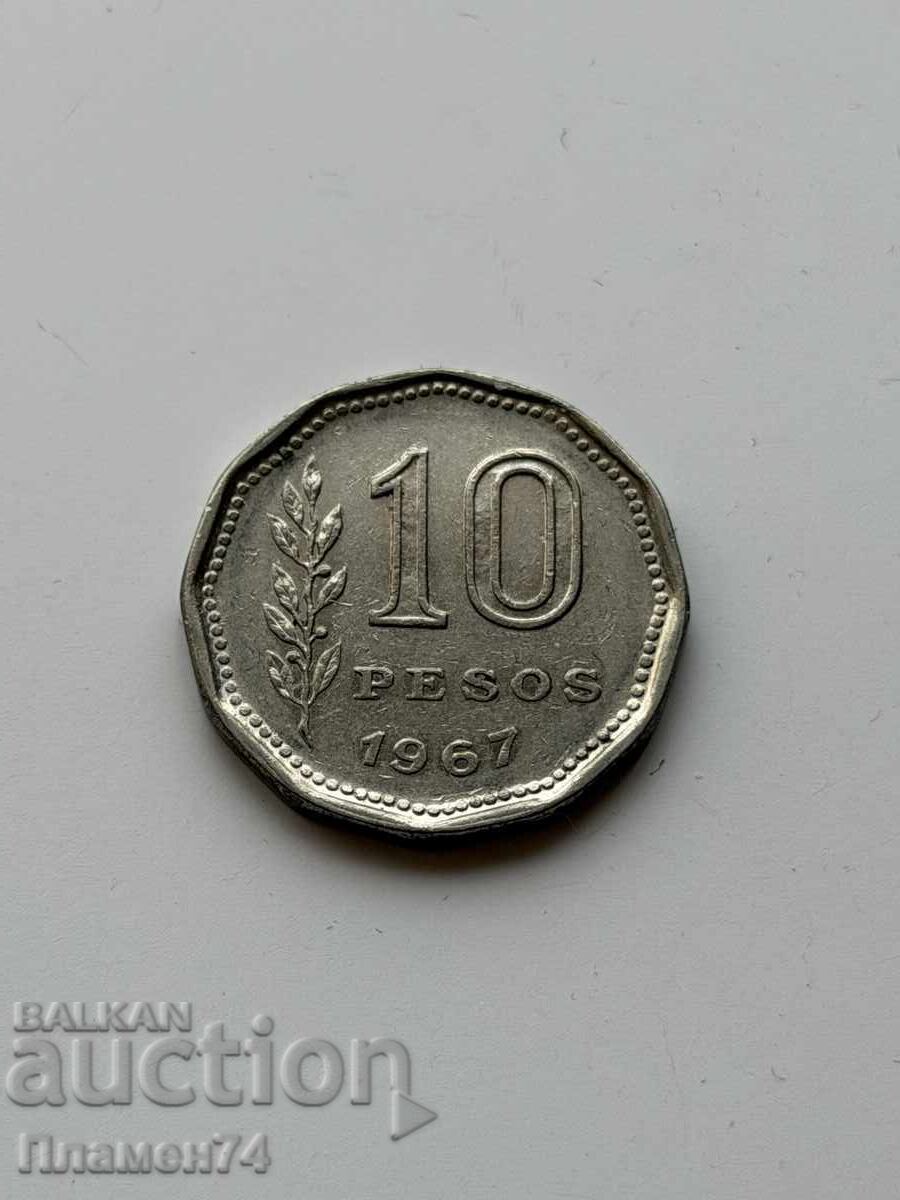 10 песос 1967 Аржентина