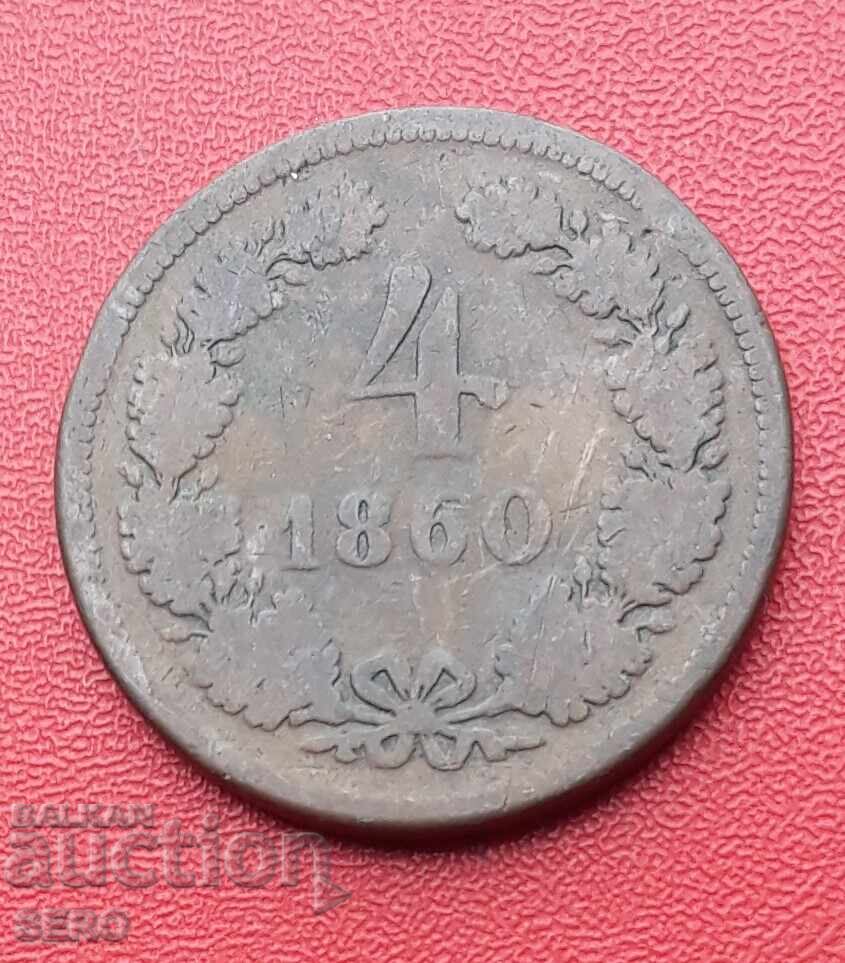 Austro-Ungaria-4 creițari 1860