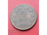 Австро-Унгария-4 кройцера 1860
