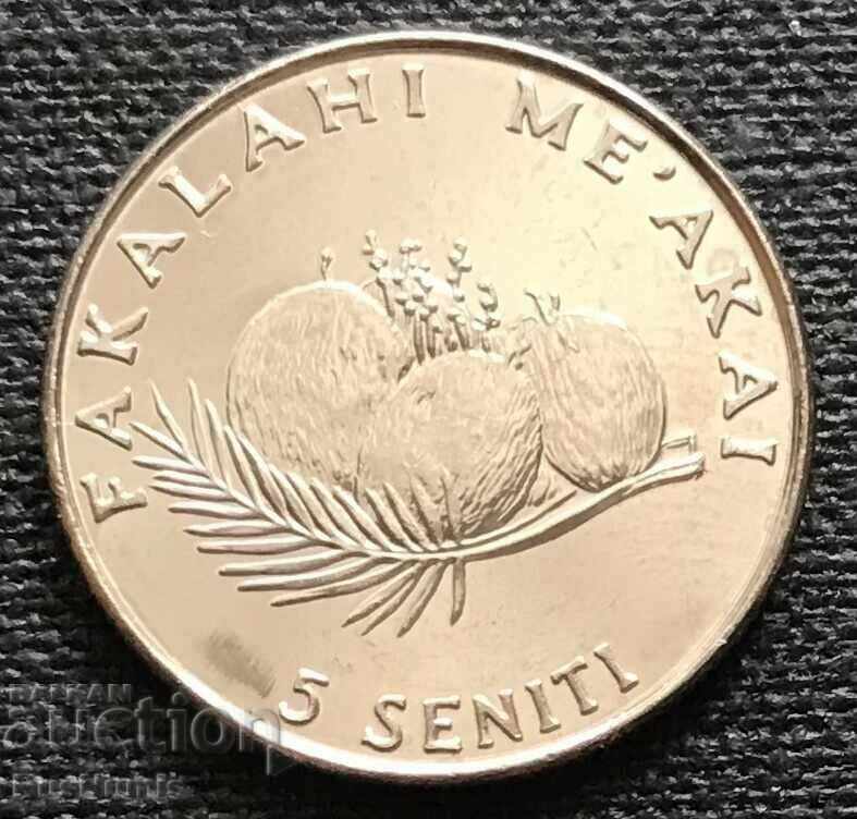 Tonga. 5 senites 2005 UNC.