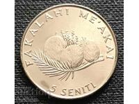 Тонга. 5 сенити 2005 г. UNC.